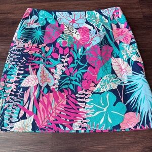 Talbots Pencil Skirt Bright Spring Pink Size 10 Cottagecore Tropical Lined Zip